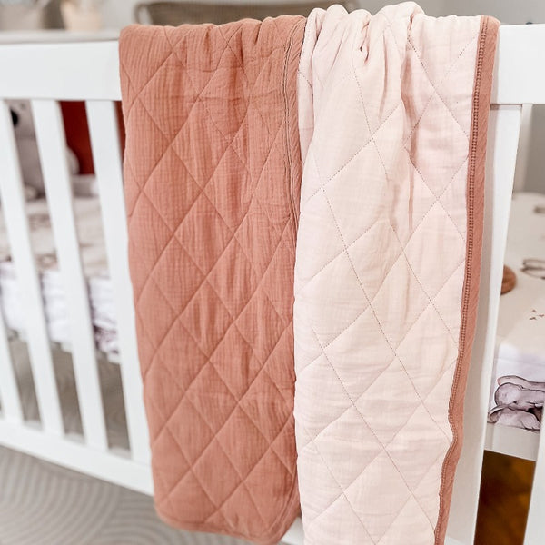 Blush Pink Cot Coverlet