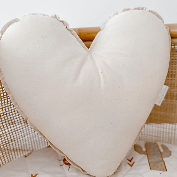 Cream Heart Cushion