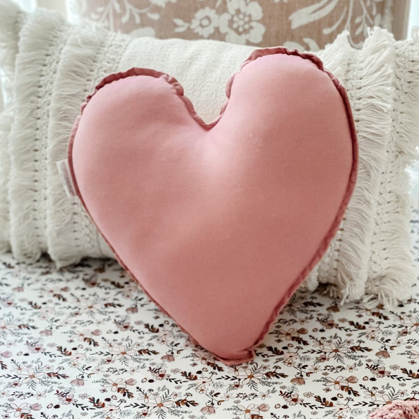 Dusty Pink Heart Cushion