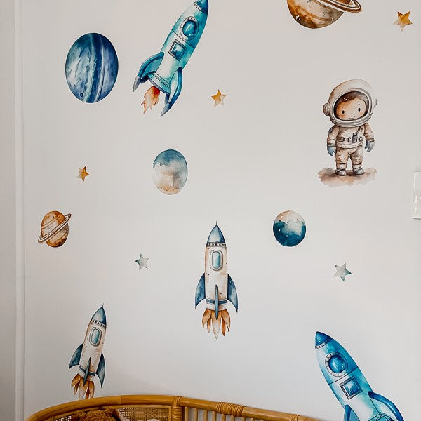 Space Rockets Wall Art Decals / Removable Wall Stickers