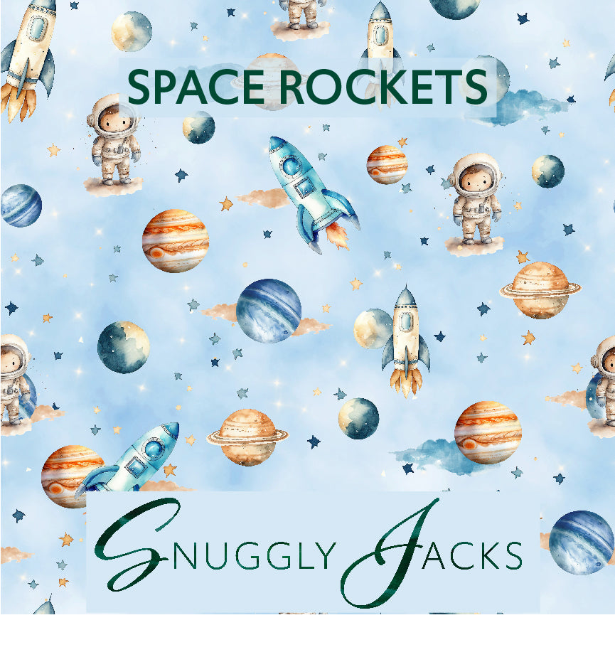Space Rockets Cot Quilt – Snuggly Jacks Australia