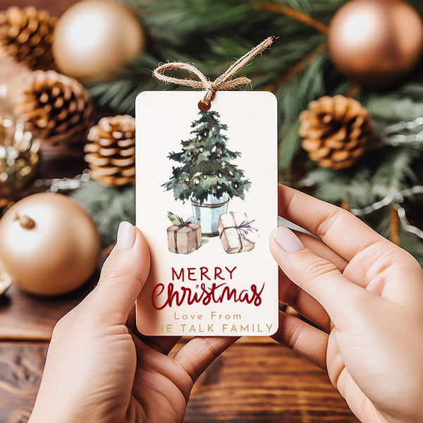 Christmas Tree With Gifts Gift Tag