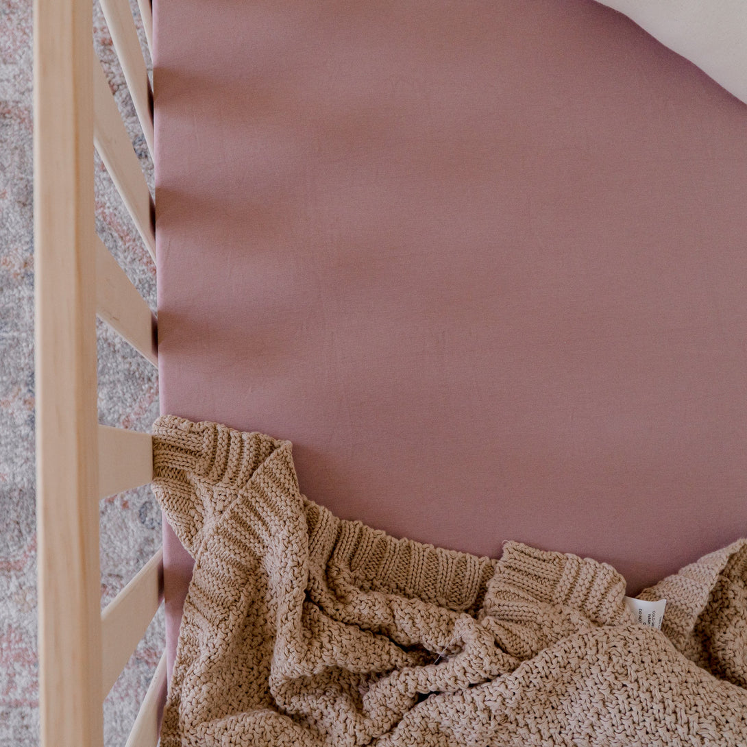 Dusty Mauve Jersey Fitted Sheet