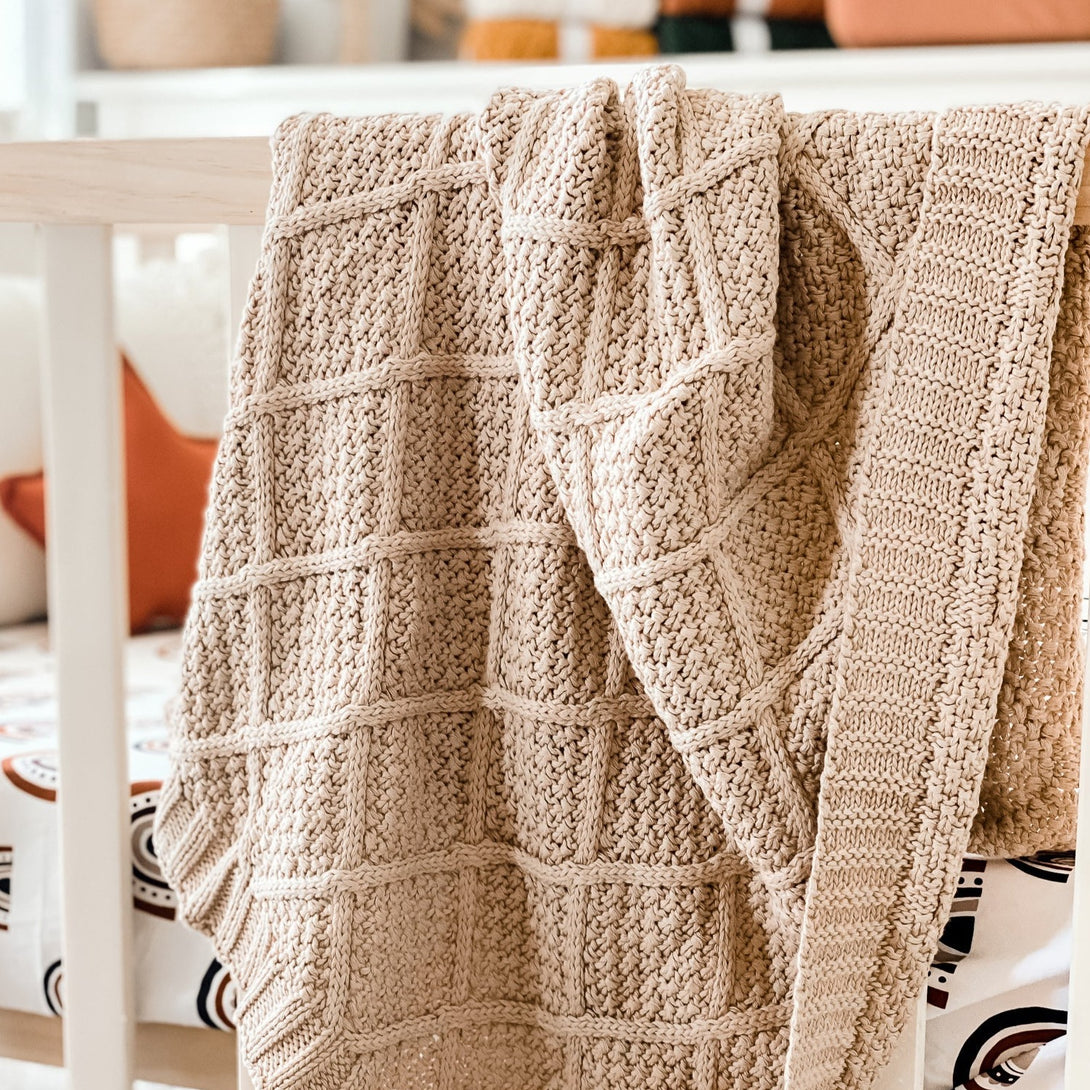 Taupe Organic Knitted Blanket