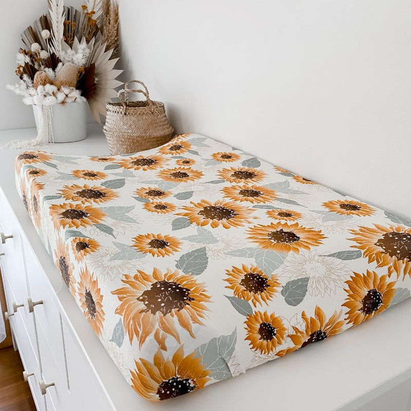 Sunflowers Bassinet Sheet / Change Mat Cover