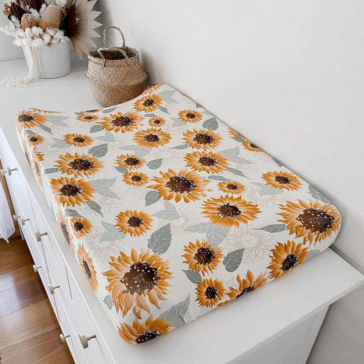 Sunflowers Bassinet Sheet / Change Mat Cover