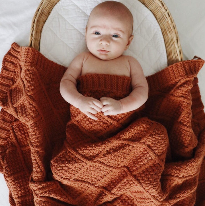 Cinnamon Organic Knitted Blanket